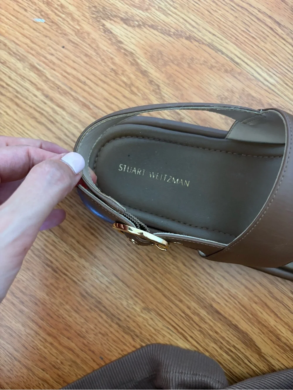 Stuart Weitzman Elodie Brown Leather Platform Sandals